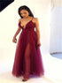 A Line V Neck Chiffon Prom Dress with Slit LBQ2060